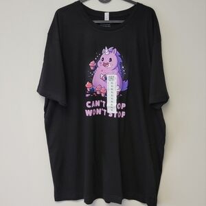 Teeturtle Unicorn Can't Stop Won't Stop Cupcake Graphic T-shirt Black XL